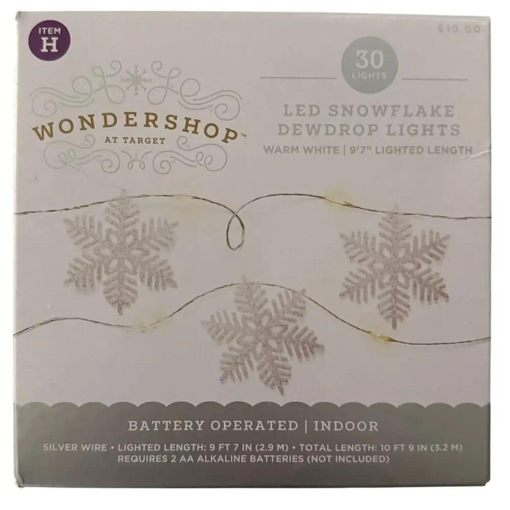 Wondershop LED Snowflake Dewdrop Lights NEW